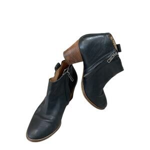 Madewell Billie Boots Women’s Size 6 Black Leather Upper Ankle Booties E0191-EUC